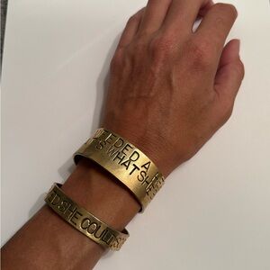 Alisa Michelle Gold Engraved Bracelets